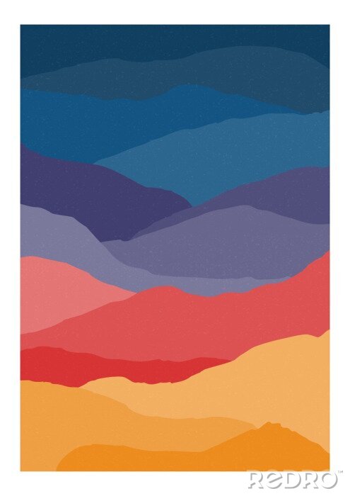 Poster Wüste auf einer abstrakten Komposition