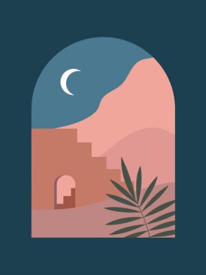 Poster Wüste bei Nacht