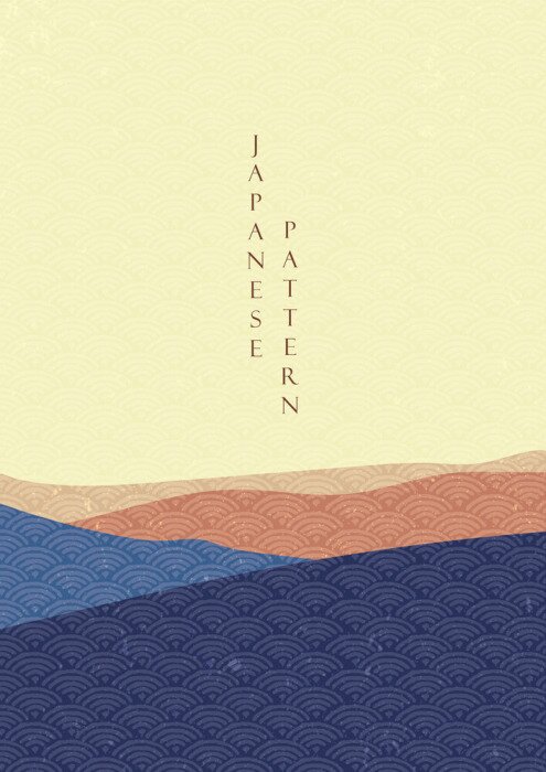 Poster Wüste im japanischen Stil