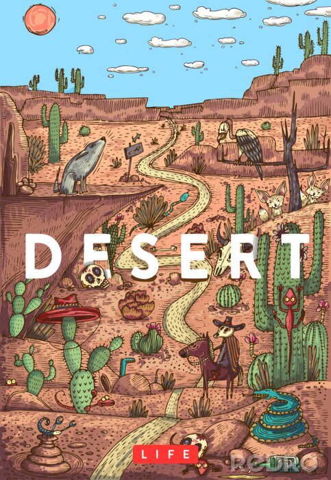 Poster Wüste in einem Kinderbild