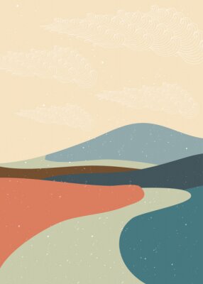 Poster Wüstenlandschaft in verschiedenen Farben