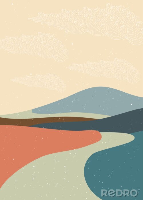 Poster Wüstenlandschaft in verschiedenen Farben