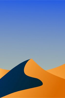 Poster Wüstenlandschaft unter dem blauen Himmel