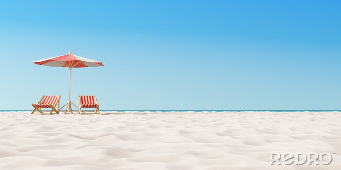 Poster Wunderbarer Sommer an einem leeren Strand