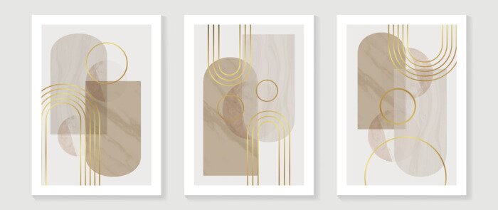 Poster Abstract Math art background vector. Modern block color art wallpaper. Geometric marbling gold style texture. Cubism s low-poly backgrounds. Good for home deco, wall art, poster, invite and cover.