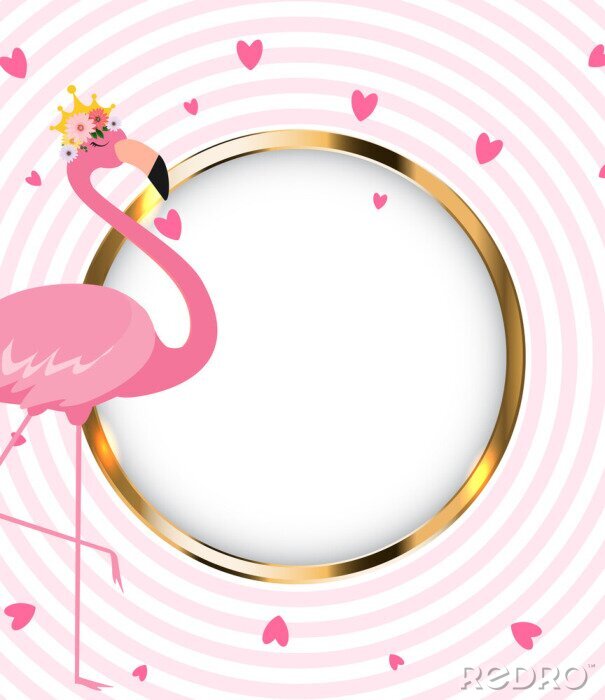 Poster XXL Flamingo mit Krone