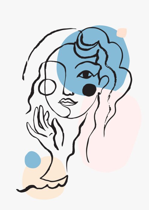 Poster XXL modernes Porträt eines Mädchens