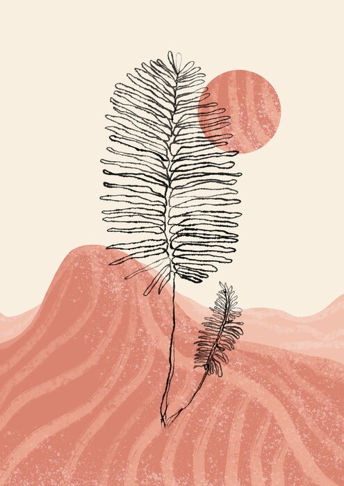 Poster XXL-Muster mit Blatt