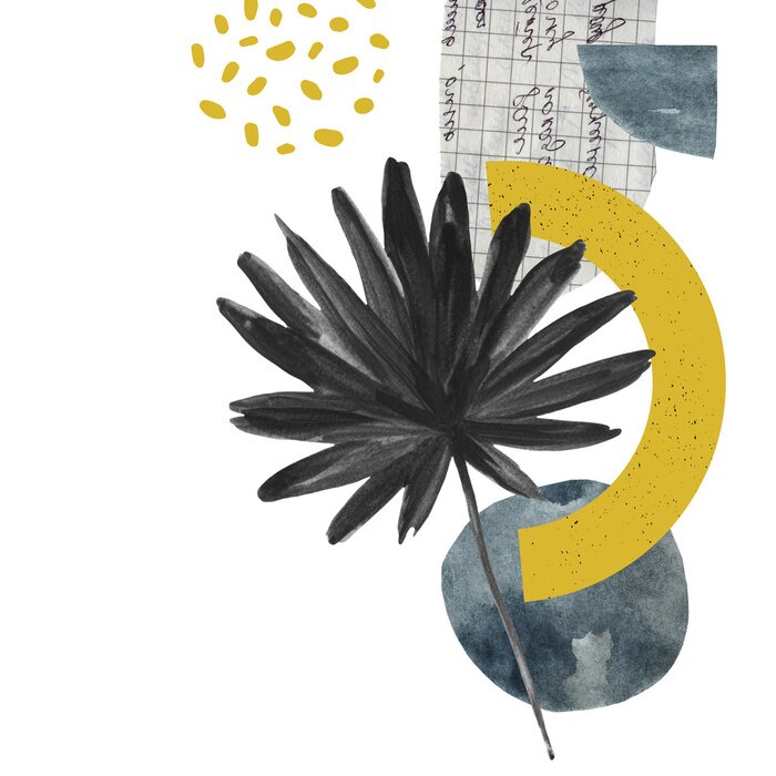 Poster XXL-Muster mit Blatt und Abstraktion