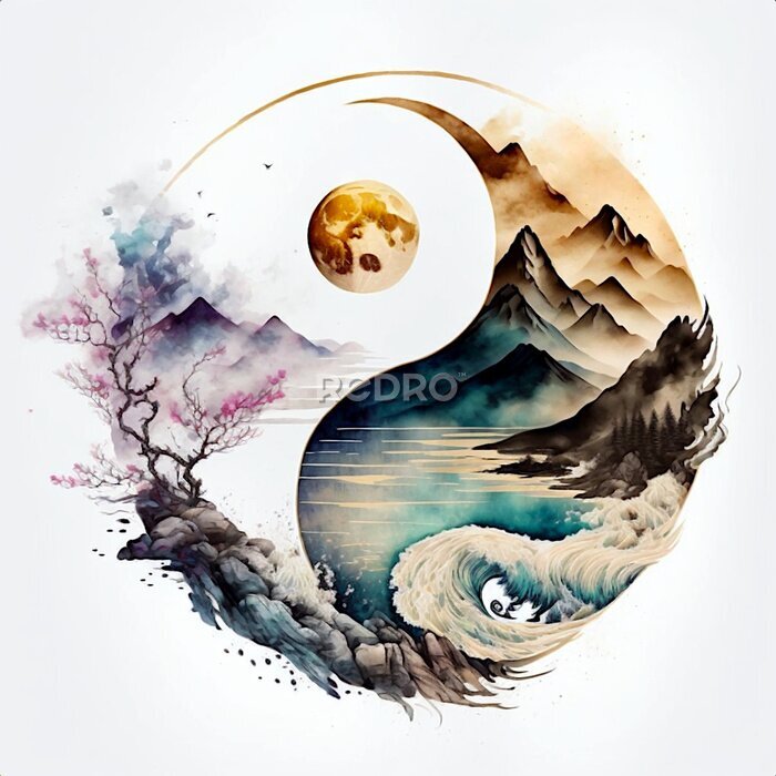 Poster Yin-Yang-Landschaft