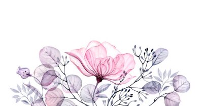 Zarte Blume mit Aquarellfarbe gemalt