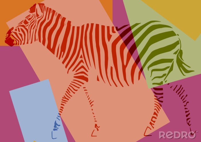 Poster Zebra im Pop-Art-Stil