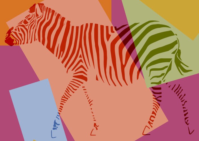 Poster Zebra im Pop-Art-Stil