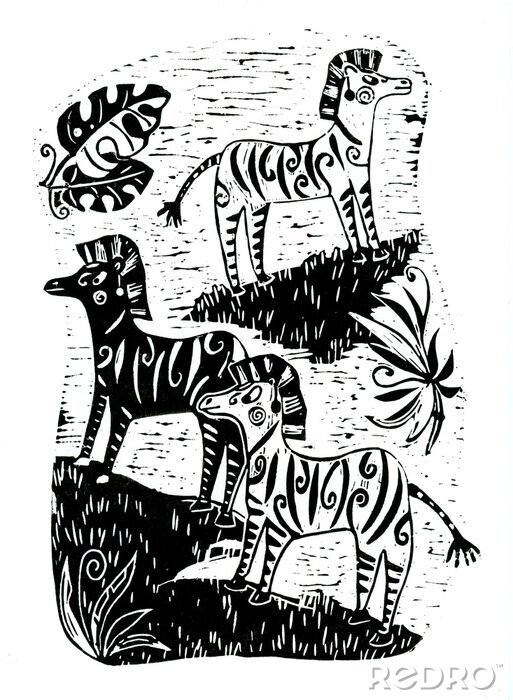 Poster Zebras in der Savanne