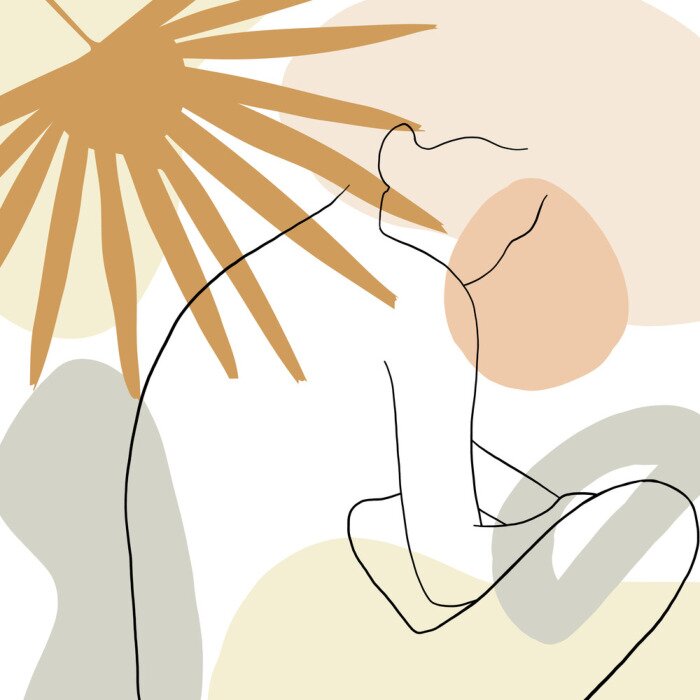 Poster Zeichnung des Gesichts einer Frau