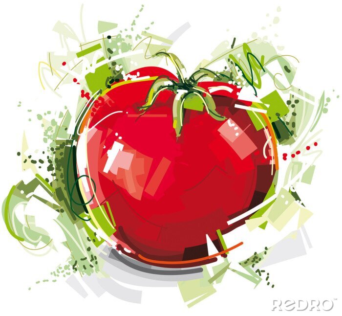 Poster Zeichnung einer Tomate