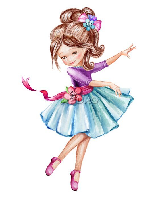 Poster Zeichnung eines tanzenden Mädchens
