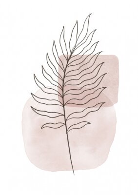 Poster Zeichnung eines Zweiges in minimalistischer Ausführung