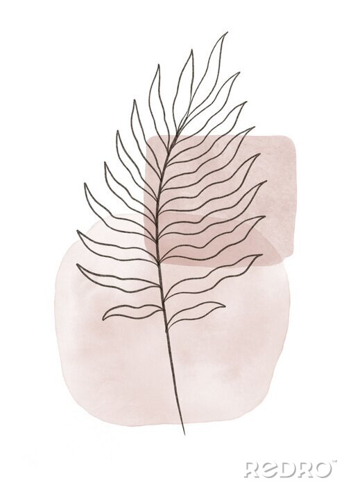 Poster Zeichnung eines Zweiges in minimalistischer Ausführung
