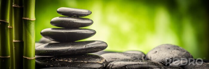 Poster Zen-Steine mit Bambus