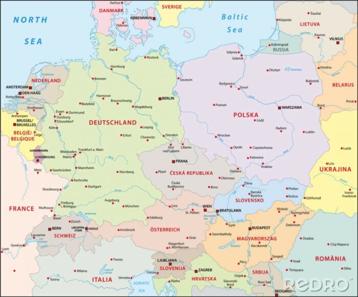 Poster Zenraleuropa, Mitteleuropa