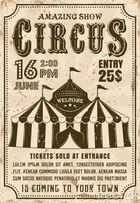 Poster Zirkus auf Vintage-Illustration