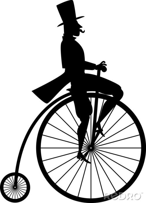Poster Zirkusmann auf einem Fahrrad