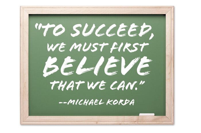 Poster Zitat an einer Tafel zum Thema Selbstentfaltung