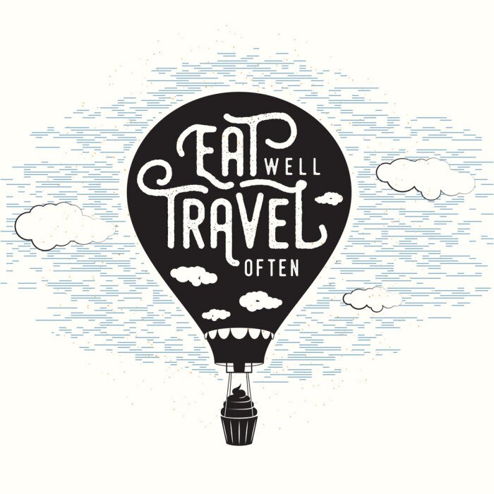 Poster Zitat auf einem Luftballon im Vintage-Stil