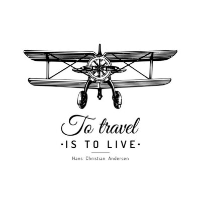 Poster Zitat über das Reisen mit dem Flugzeug