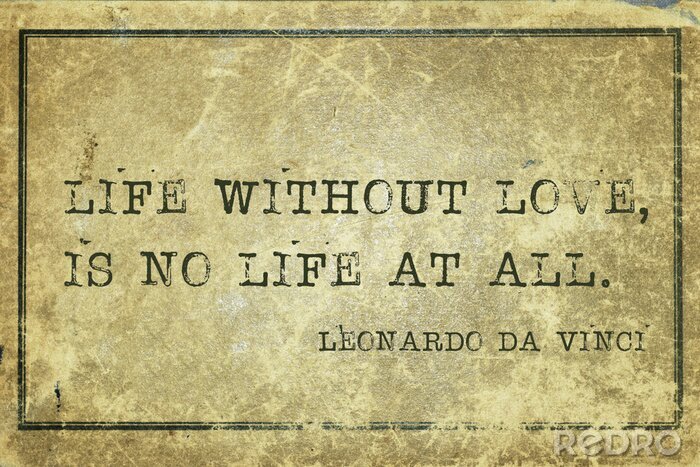 Poster Zitat über Liebe da Vinci