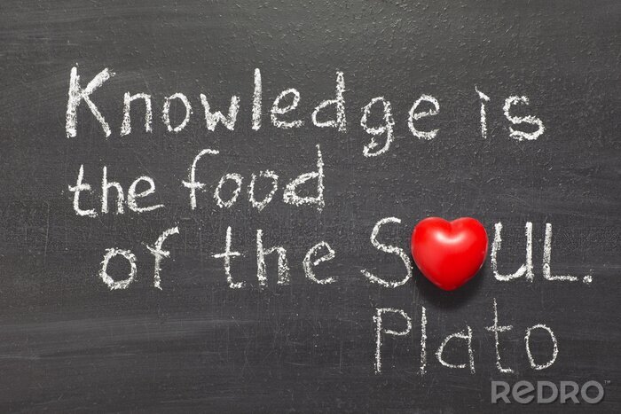 Poster Zitat über Wissen nach Platon