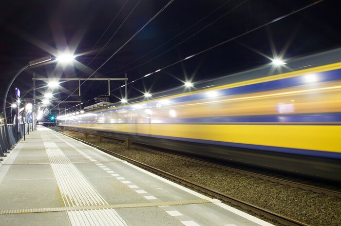 Poster Zug Motiv in Bewegung