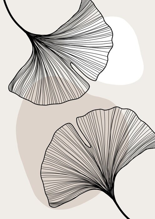 Poster Zwei Ginkgoblätter