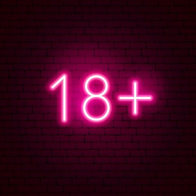 Sticker 18+ Neon Sign
