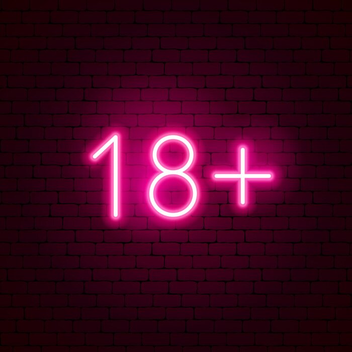Sticker 18+ Neon Sign