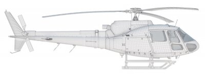 Sticker 3D-Drahtmodell-Hubschrauber