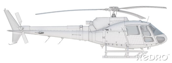 Sticker 3D-Drahtmodell-Hubschrauber