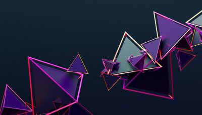Sticker 3d-Dreiecke in Neonfarben