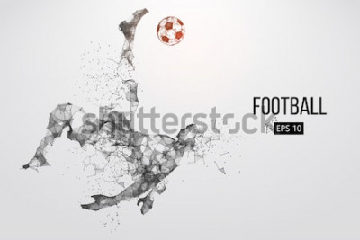 Sticker 3D Fußball minimalistische Grafik