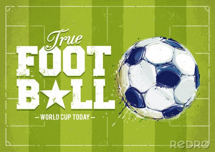 Sticker 3D Fußball mit weißer Aufschrift