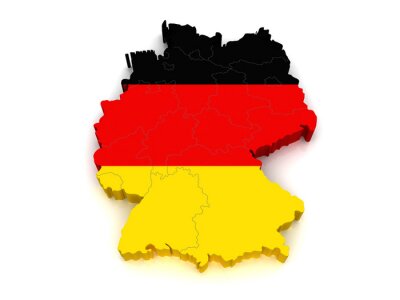 Sticker 3D Karte von Deutschland