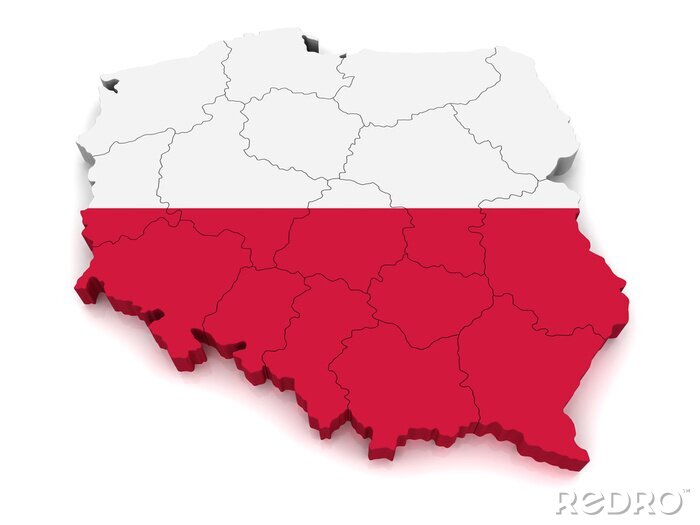 Sticker 3D-Karte von Polen