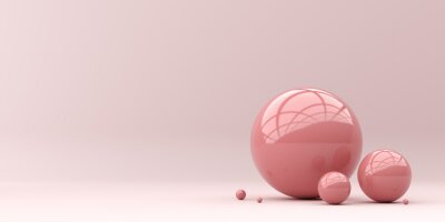 Sticker 3d-Kugeln in rosa Pastellfarben
