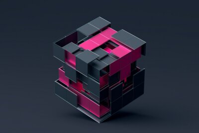 3d-Würfel grau-rosa Design
