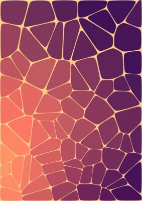 Sticker abstract composition with ceramic geometric shapes