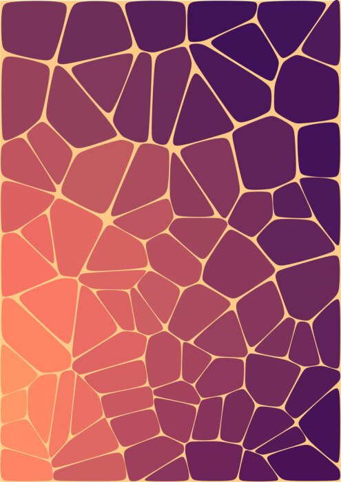 Sticker abstract composition with ceramic geometric shapes