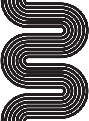 Sticker Abstract contemporary aesthetic seamless pattern with geometric balance shapes. Mid century modern minimalist print. Vector illustration