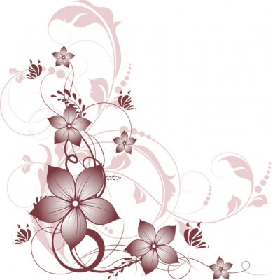 Sticker abstract floral background