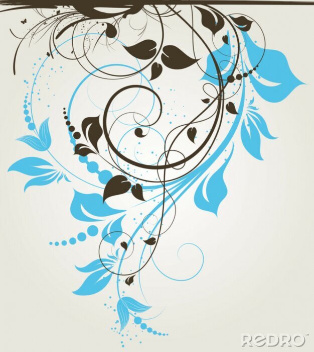 Sticker abstract floral background